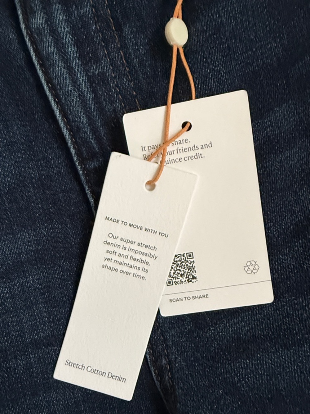 NWT Quince Stretch High Rise Straight Jeans Dark Wash Size 28 - Picture 3 of 8